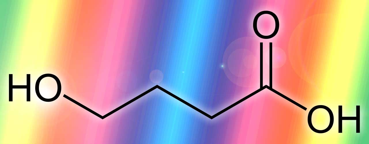 A GHB molecule a seen on a prism background