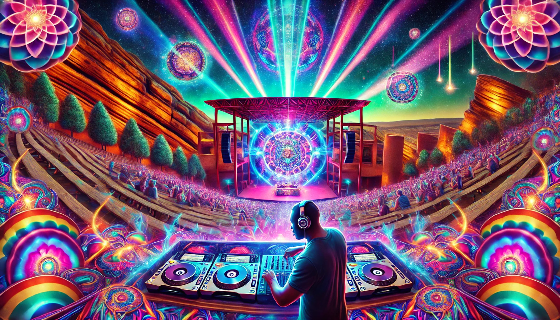 DJ LOGIC RED ROCKS AI IMAGE